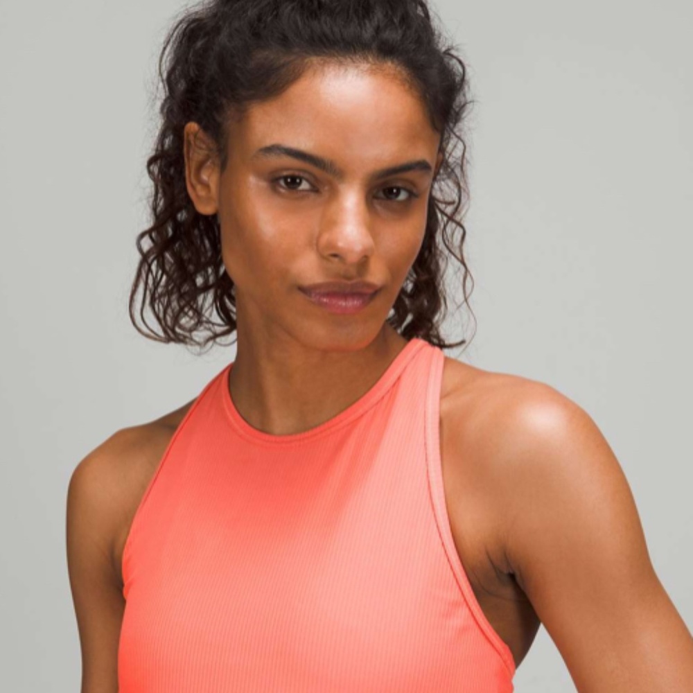 Lululemon Base Pace Ribbed Tank Top in Raspberry Cream.  Size 4.  Pristine. - Picture 5 of 7